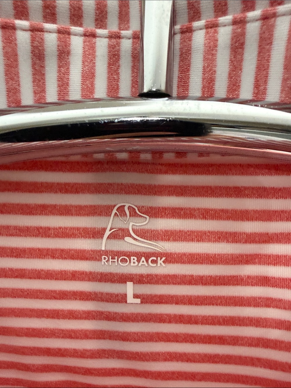 Rhoback Pink & White Striped Performance Polo - Picture 2 of 5